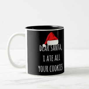 Lieve kerstman, ik heb al je koekjes gegeten. tweekleurige koffiemok