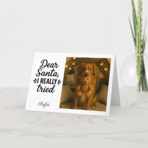 Lieve Kerstman, ik heb de kerstfoto echt geprobeer Feestdagen Kaart