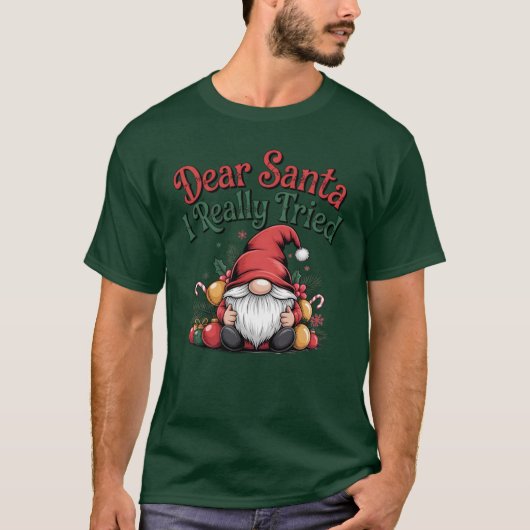 Lieve Kerstman, ik heb echt een grappige kerstgnoo T-shirt (Voorkant)