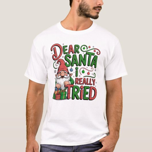 Lieve Kerstman, ik heb echt een grappige kerstgnoo T-shirt (Voorkant)