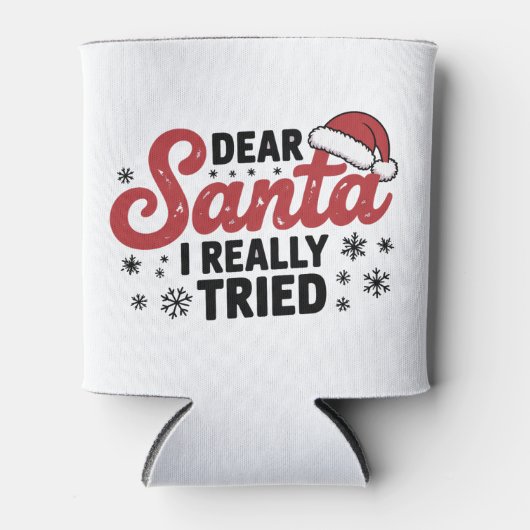 Lieve Kerstman, ik heb echt kerstmis geprobeerd Blikjeskoeler (Voorkant)