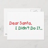 Lieve kerstman, ik heb het niet gedaan - grappige  feestdagenkaart (Voorkant / Achterkant)