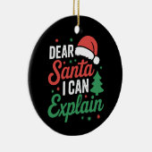 Lieve Kerstman, ik kan de kerstvakantie uitleggen Keramisch Ornament (Rechts)