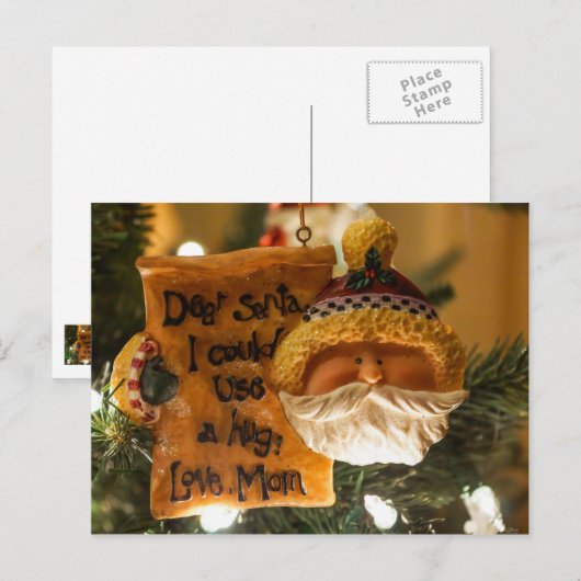 Lieve kerstman, ik kan een boer gebruiken. feestdagenkaart (Voorkant / Achterkant)