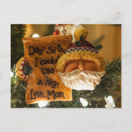 Lieve kerstman, ik kan een boer gebruiken. feestdagenkaart