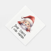 Lieve kerstman, ik kan grappig wit uitleggen servet (Hoek)