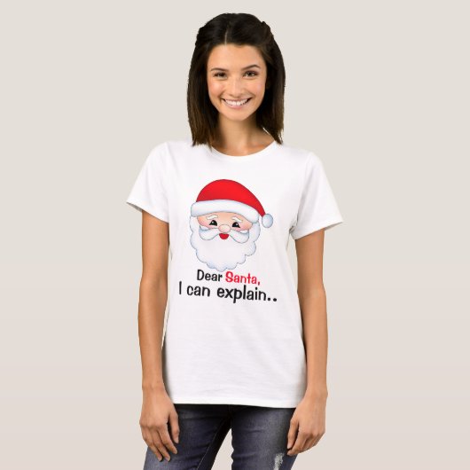 Lieve Kerstman, ik kan het basic T-shirt voor vrou (Voorkant volledig)