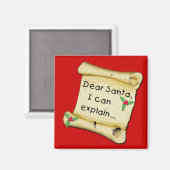 Lieve kerstman...ik kan het grappige Kinder shirt  Magneet (Voorkant / Achterkant)
