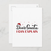 Lieve Kerstman, ik kan het uitleggen. Grappig kers Feestdagenkaart (Voorkant / Achterkant)