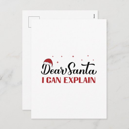 Lieve Kerstman, ik kan het uitleggen. Grappig kers Feestdagenkaart (Voorkant / Achterkant)