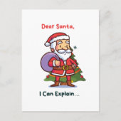 Lieve Kerstman, ik kan het uitleggen - Grappige ke Briefkaart (Voorkant)