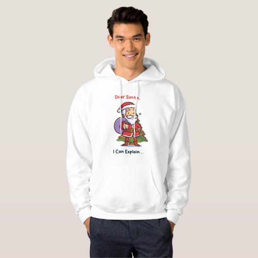 Lieve Kerstman, ik kan het uitleggen - Grappige ke Hoodie (Voorkant volledig)