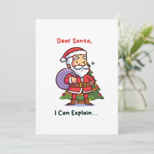 Lieve Kerstman, ik kan het uitleggen - Grappige ke Kaart (Staand voorkant)