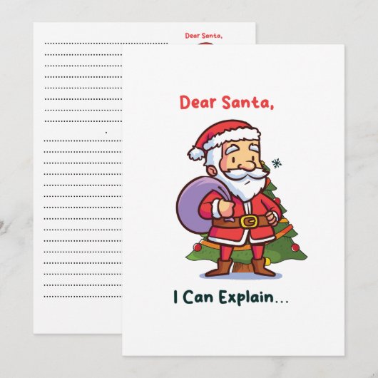 Lieve Kerstman, ik kan het uitleggen - Grappige ke Kaart (Voorkant / Achterkant)