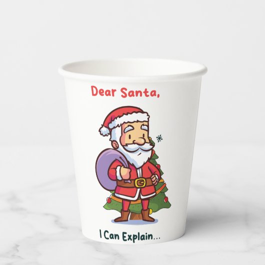 Lieve Kerstman, ik kan het uitleggen - Grappige ke Papieren Bekers (Achterkant)