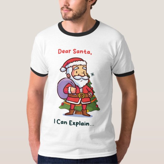 Lieve Kerstman, ik kan het uitleggen - Grappige ke T-shirt (Voorkant)
