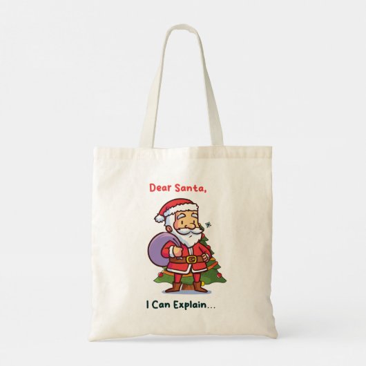 Lieve Kerstman, ik kan het uitleggen - Grappige ke Tote Bag (Achterkant)
