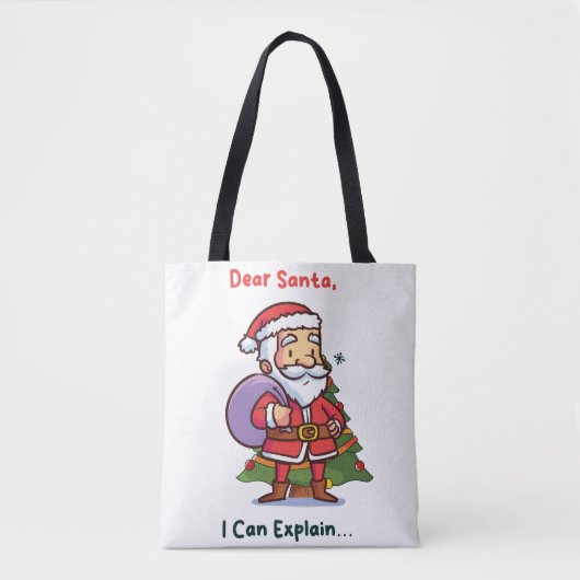 Lieve Kerstman, ik kan het uitleggen - Grappige ke Tote Bag (Voorkant)