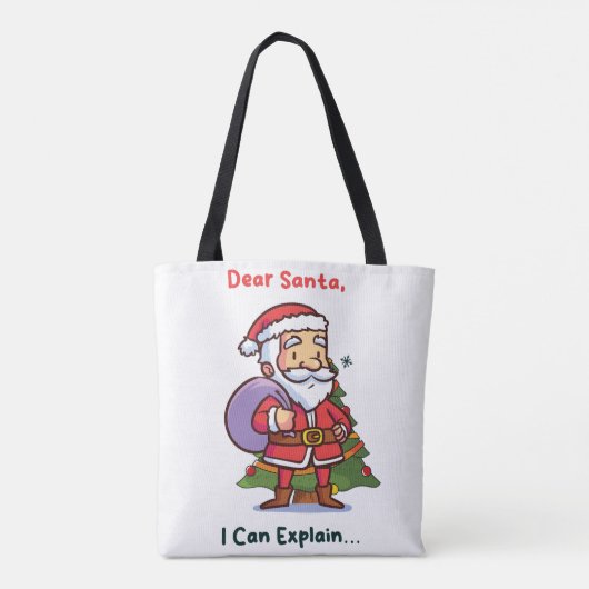 Lieve Kerstman, ik kan het uitleggen - Grappige ke Tote Bag (Achterkant)