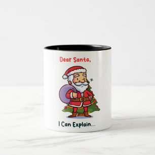 Lieve Kerstman, ik kan het uitleggen - Grappige ke Tweekleurige Koffiemok