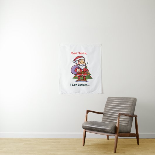 Lieve Kerstman, ik kan het uitleggen - Grappige ke Wandkleed (In situ)