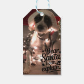 Lieve Kerstman, ik kan het uitleggen (hond) Cadeaulabel (Achterkant)