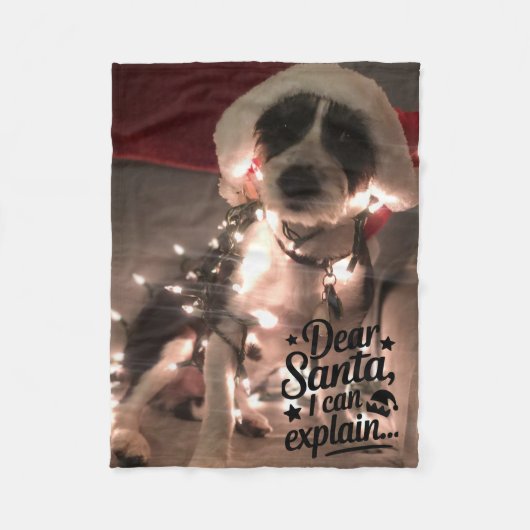 Lieve Kerstman, ik kan het uitleggen (hond) Fleece Deken (Voorkant)