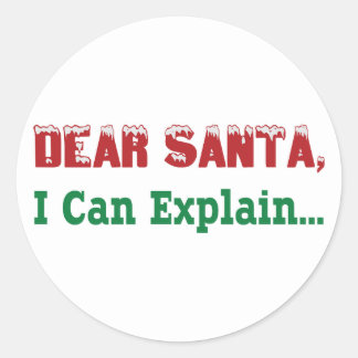 Lieve kerstman, ik kan het uitleggen... ronde sticker