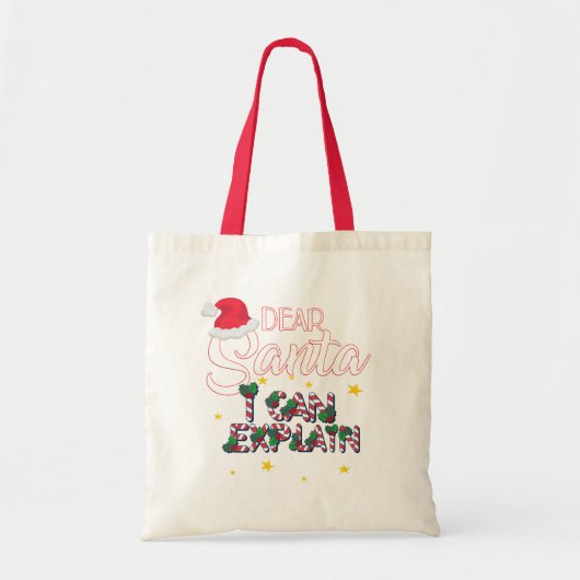 Lieve Kerstman, ik kan je de stoffen tas uitleggen (Voorkant)