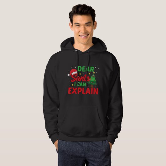 Lieve kerstman Ik kan ondeugende kinderen Kerstmis Hoodie (Voorkant volledig)