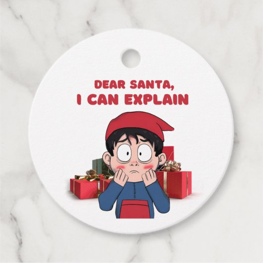 Lieve Kerstman, ik kan schuldig kerstontwerp uitle Bedankjes Labels (Voorkant)