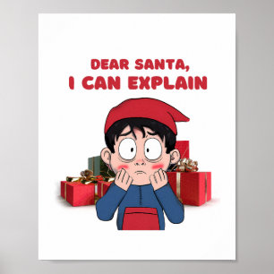 Lieve Kerstman, ik kan schuldig kerstontwerp uitle Poster