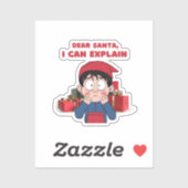 Lieve Kerstman, ik kan schuldig kerstontwerp uitle Sticker (Vel)