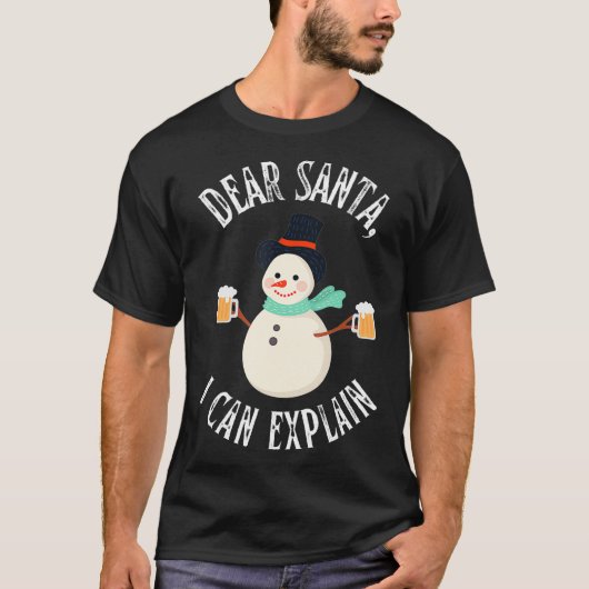 Lieve kerstman, ik kan Snowman me vertellen T-shirt (Voorkant)