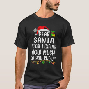Lieve Kerstman Ik kan uitleggen Grappige Kerstmis  T-shirt
