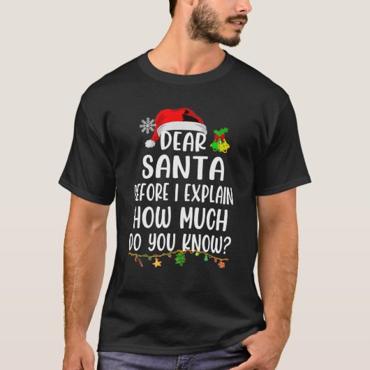 Lieve Kerstman Ik kan uitleggen Grappige Kerstmis  T-shirt (Voorkant)