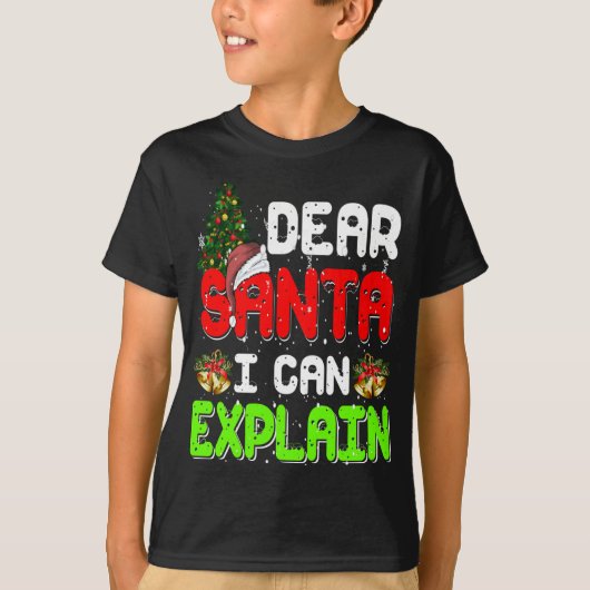 Lieve Kerstman Ik kan uitleggen Grappige Kerstmis T-shirt (Voorkant)
