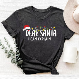 Lieve Kerstman Ik kan uitleggen Grappige Kerstmis  T-shirt