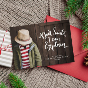 Lieve kerstman Ik kan uitleggen Grappige vakantie  Briefkaart