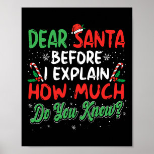 Lieve kerstman Ik kan uitleggen leuke kerst Mannen Poster