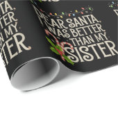 Lieve Kerstman, ik was beter dan mijn zus Kerstmis Cadeaupapier (Rol Hoek)