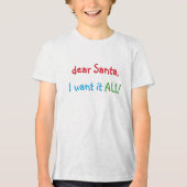 Lieve kerstman, ik wil het allemaal | Grappig kers Tri-Blend Shirt (Voorkant)