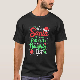Lieve kerstman im te Schattige voor de stoute lijs T-shirt