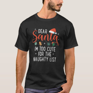 Lieve kerstman im te Schattige voor de stoute lijs T-shirt