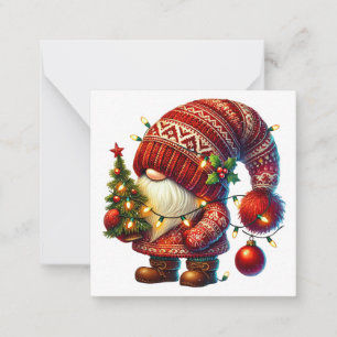 Lieve Kerstman Kabouter Notitiekaartje