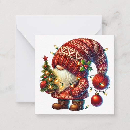 Lieve Kerstman Kabouter Notitiekaartje (Voorkant)