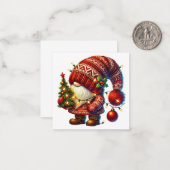 Lieve Kerstman Kabouter Notitiekaartje (Voorkant / Achterkant in situ)