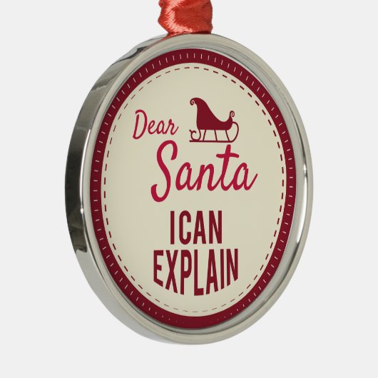 Lieve kerstman kan ik uitleggen, Funny Christmas G Metalen Ornament (Rechts)