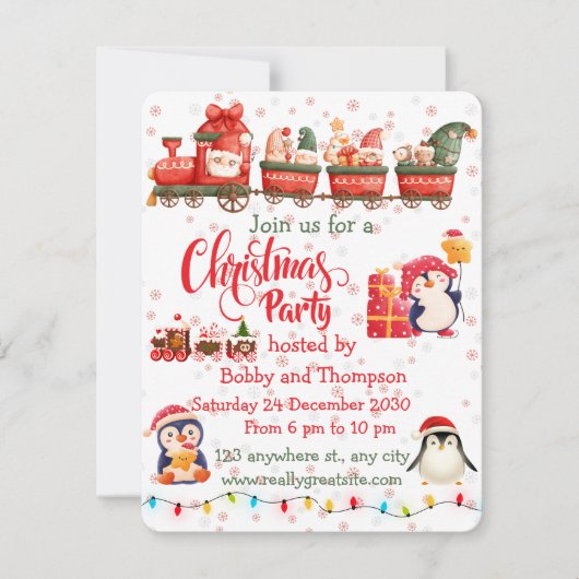Lieve Kerstman Kerstfeest Uitnodiging  (Voorkant)