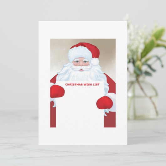 "Lieve Kerstman, Kerstmis Verlanglijstje voor Kind Kaart (Staand voorkant)